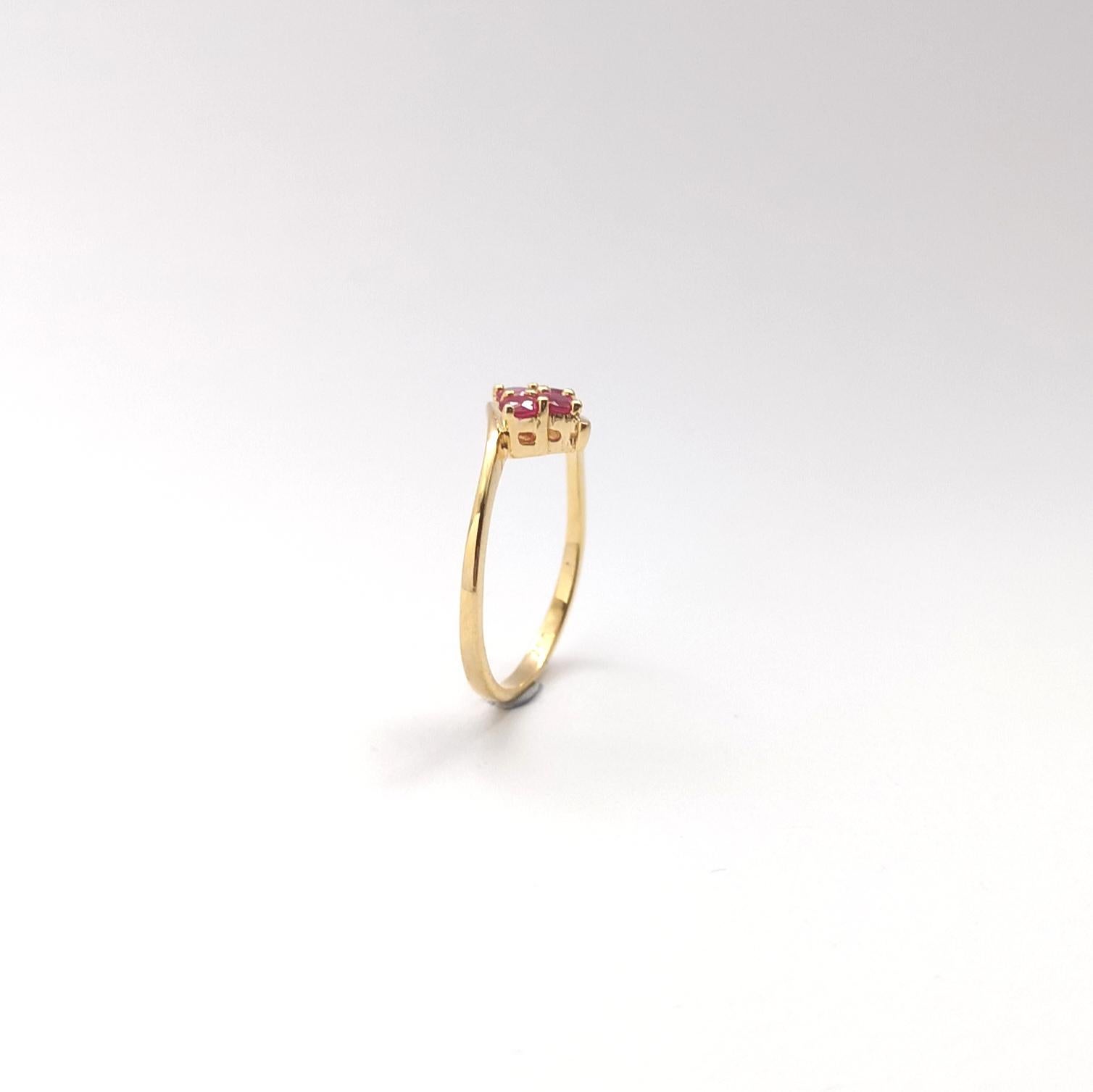 Rubin-Ring in 18 Karat Gold gefasst in Fassungen im Angebot 6
