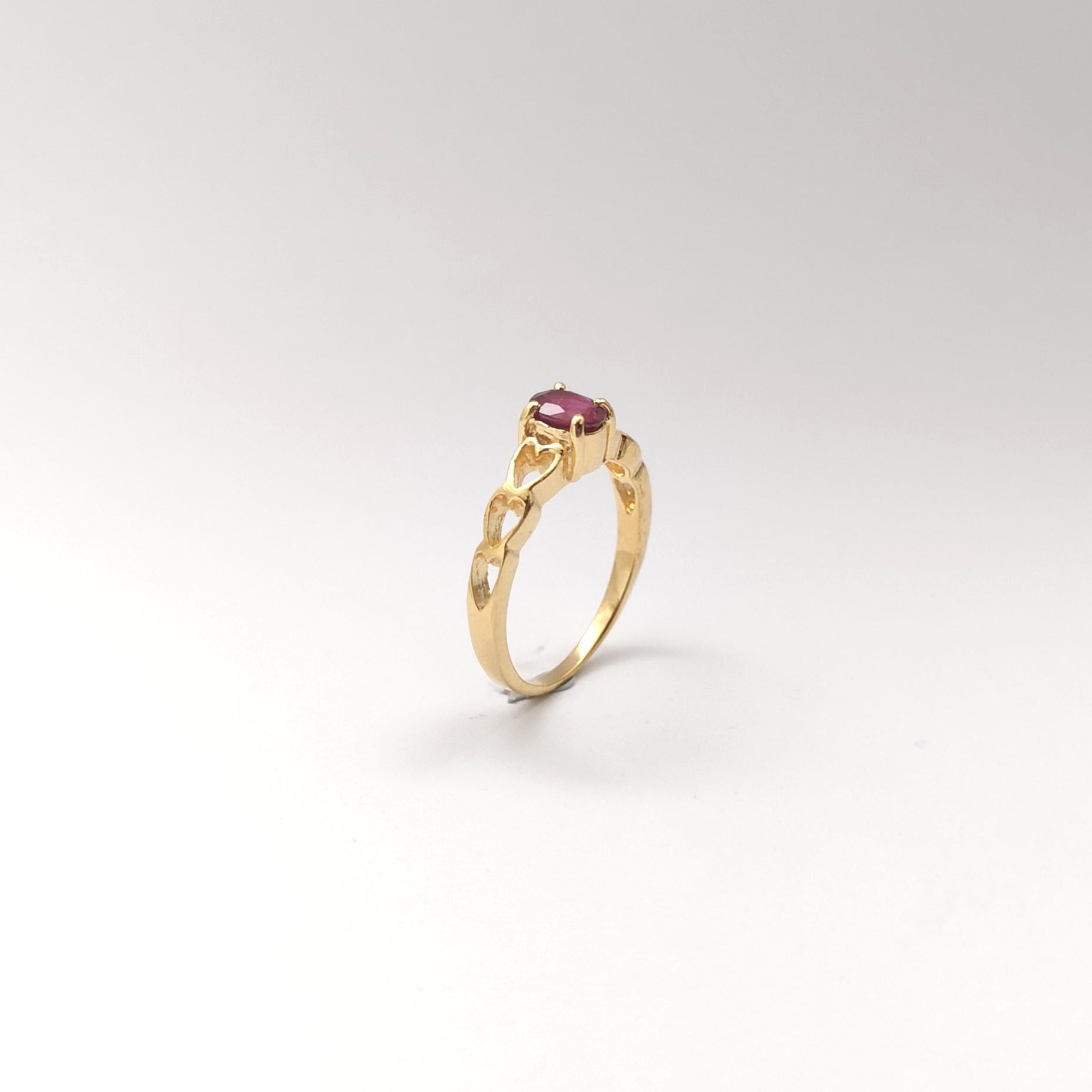 Rubin-Ring in 18 Karat Gold gefasst in Fassungen im Angebot 8