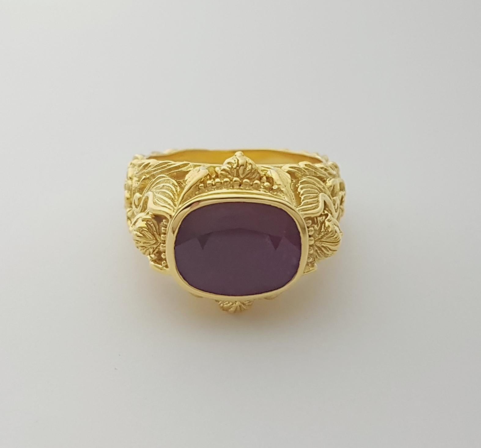Anello con rubino incastonato in oro 18 carati in vendita 9