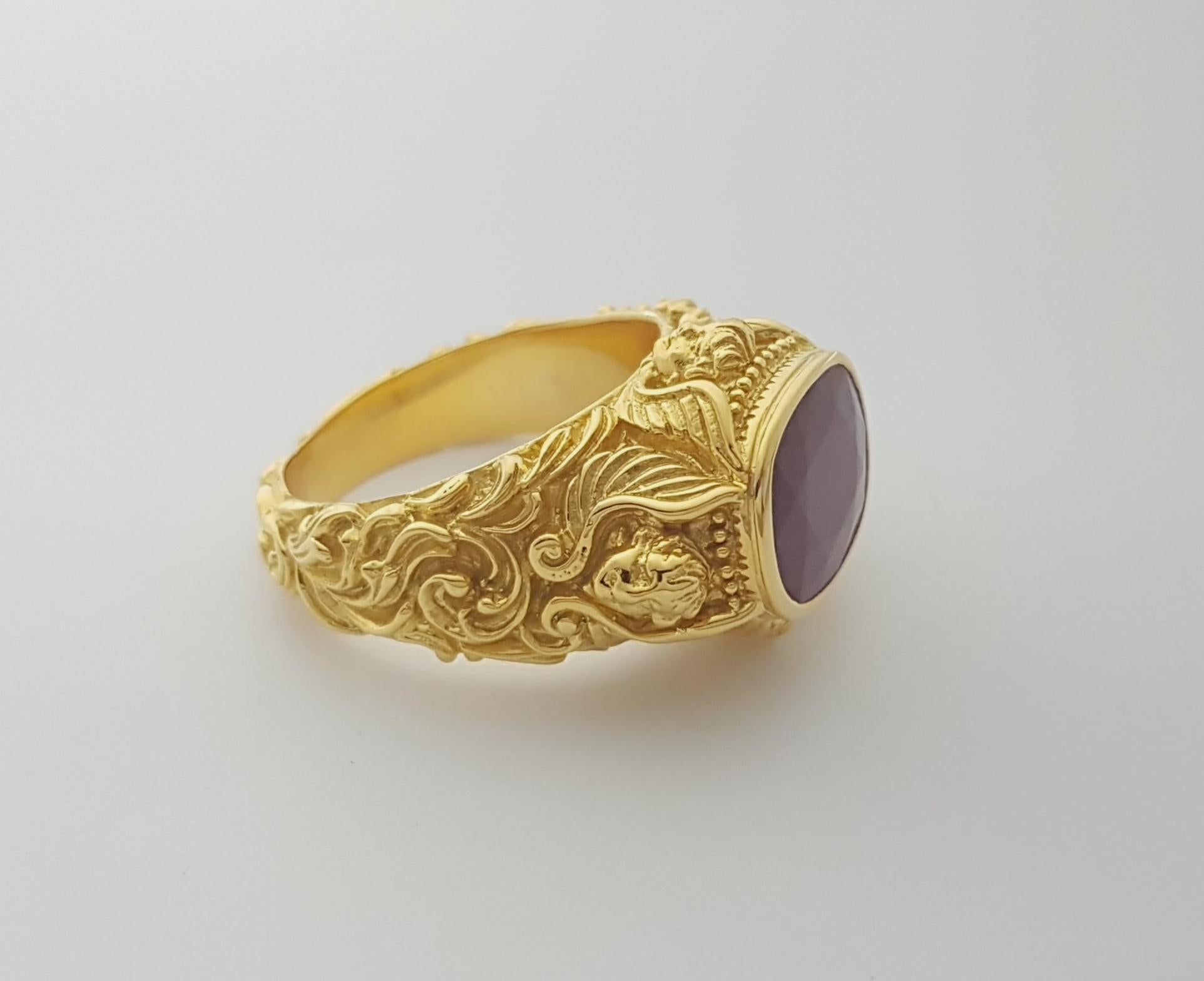 Anello con rubino incastonato in oro 18 carati in vendita 10