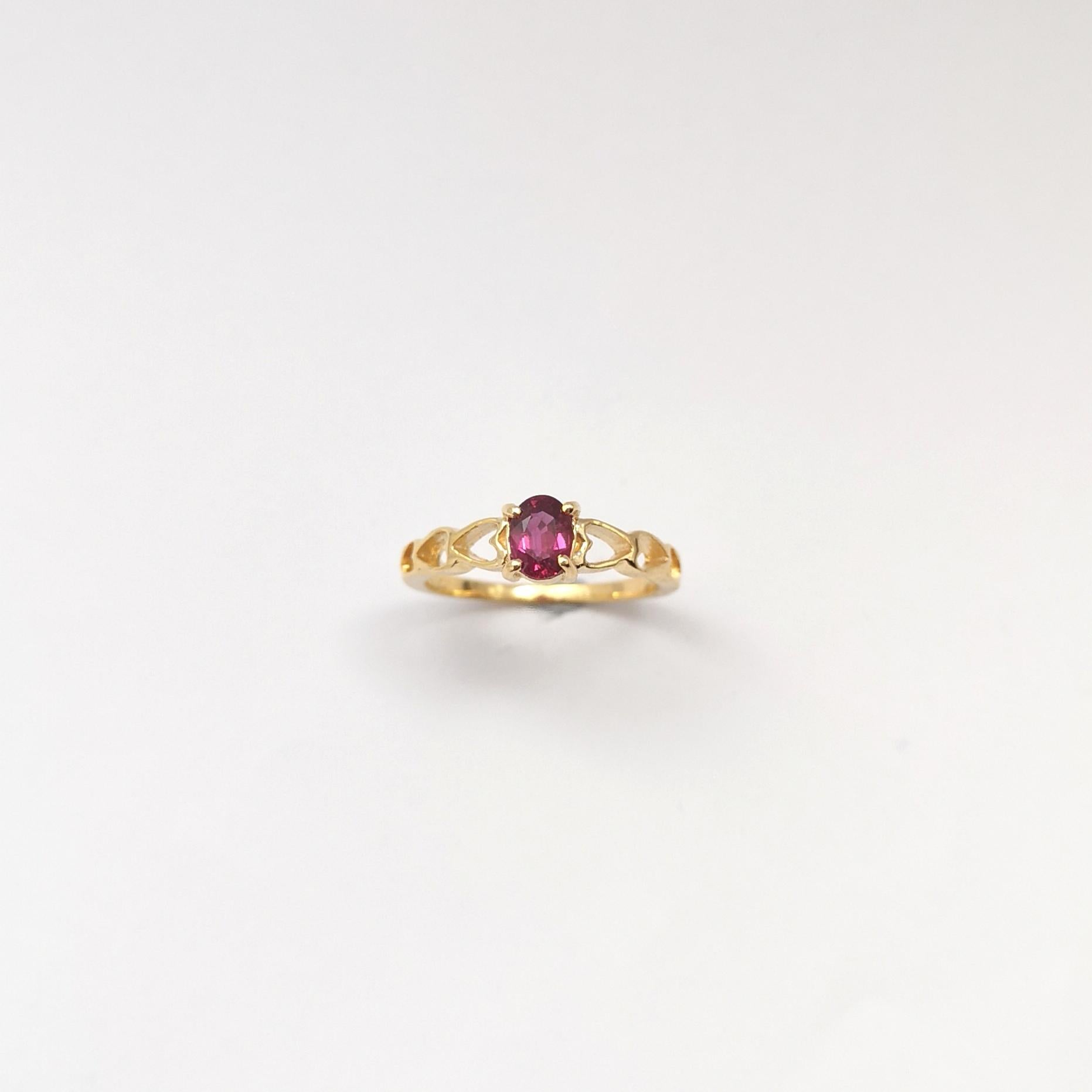Rubin-Ring in 18 Karat Gold gefasst in Fassungen im Angebot 2