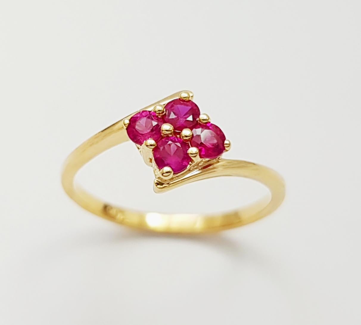 Rubin-Ring in 18 Karat Gold gefasst in Fassungen im Angebot 2