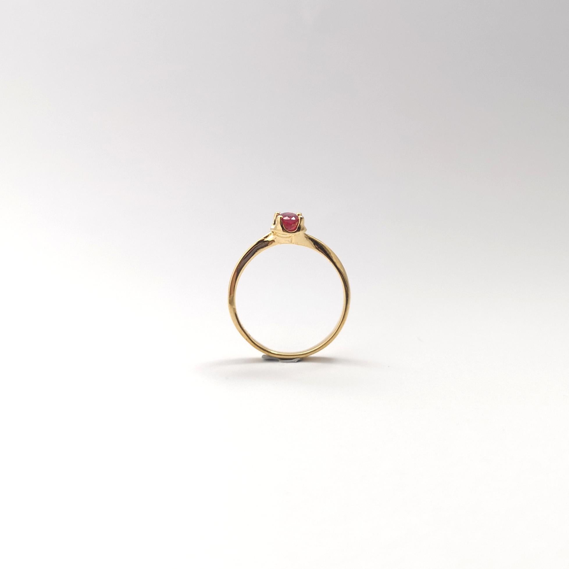 Rubin-Ring in 18 Karat Gold gefasst in Fassungen im Angebot 3