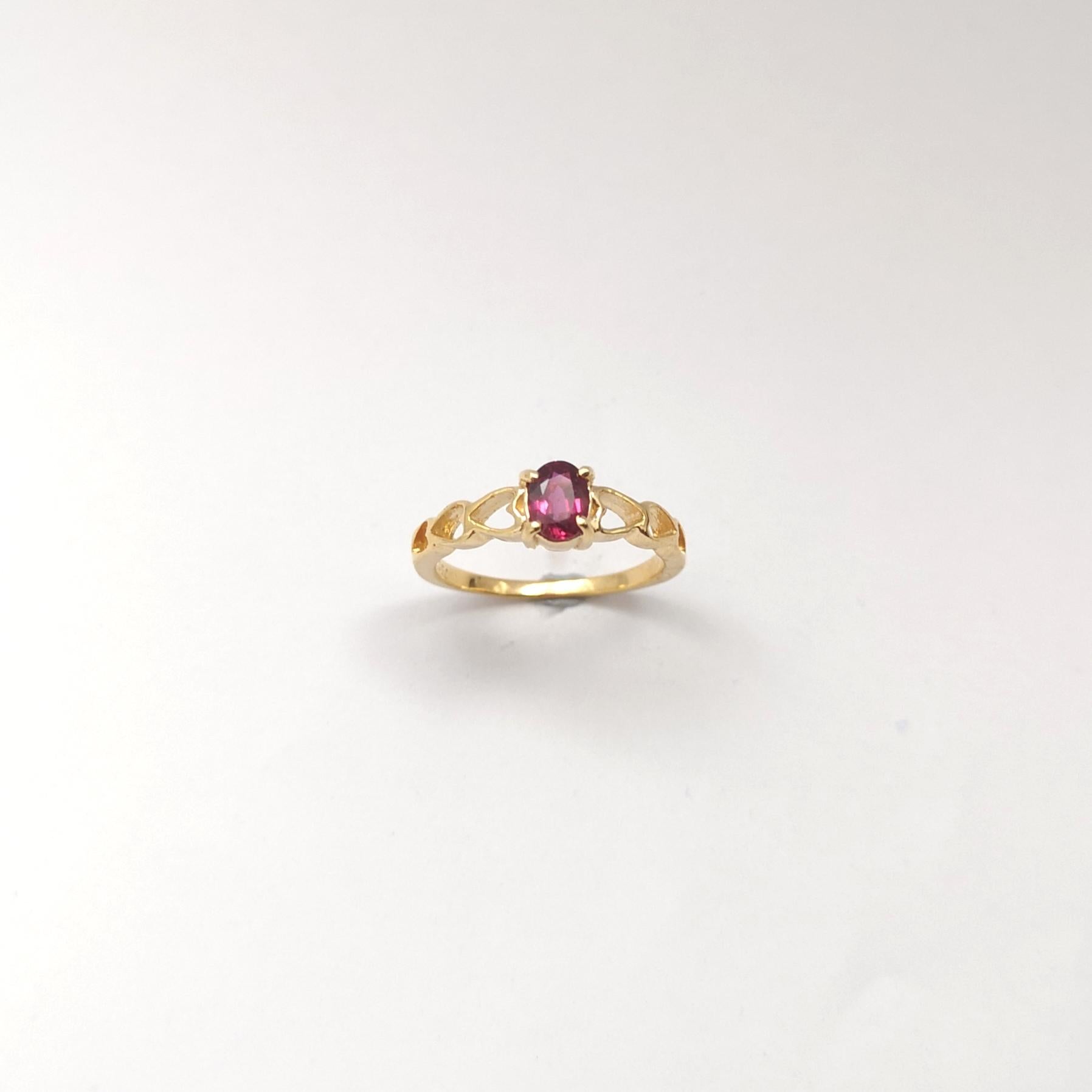 Rubin-Ring in 18 Karat Gold gefasst in Fassungen im Angebot 3
