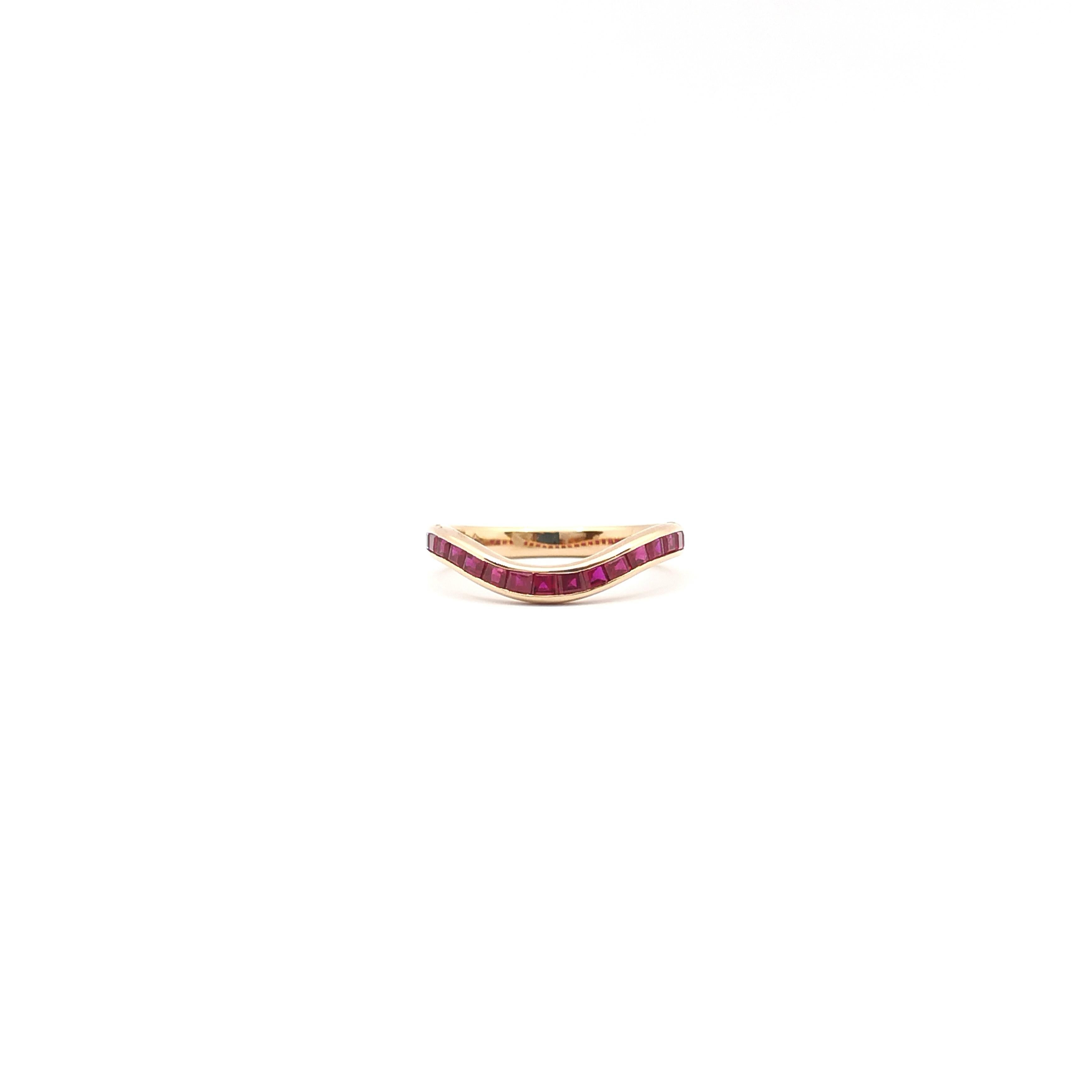 Ruby Ring set in 18K Rose Gold Settings For Sale 2