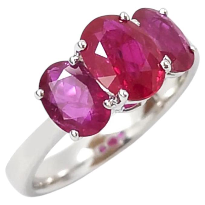 Ruby Ring set in 18K White Gold Settings