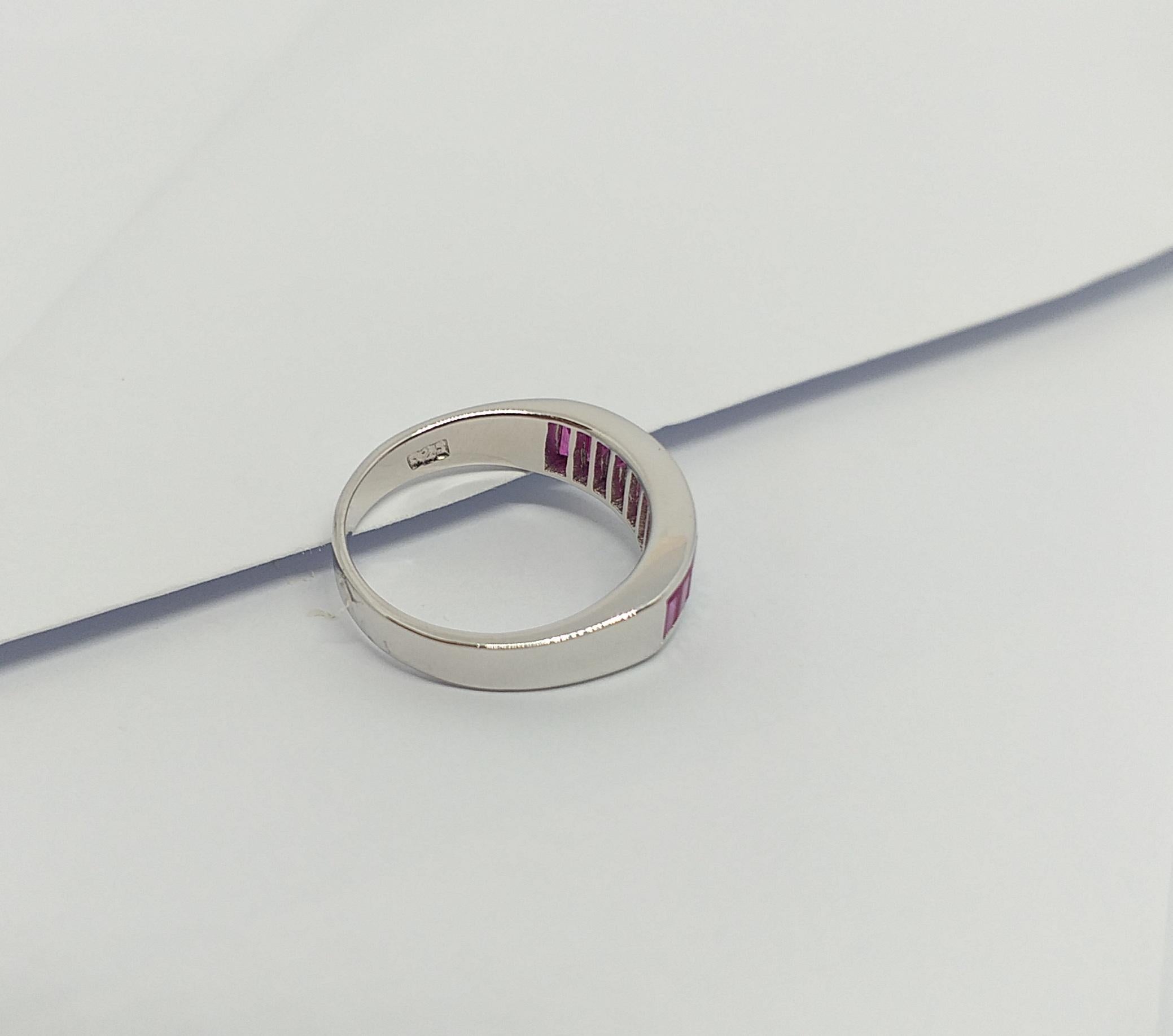 Ruby Ring set in Silver Settings For Sale 2