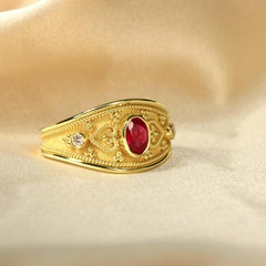Ruby Ring with Brilliance and Hearts