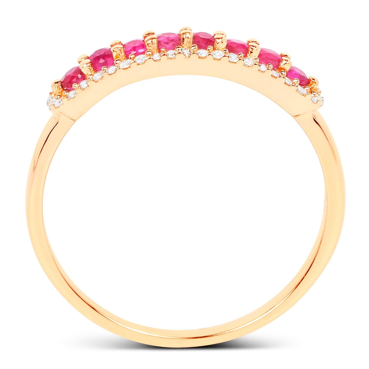 Anillo Rubí Con Diamantes Oro Amarillo 14K en Excelente estado para la venta en Aliso Viejo, CA