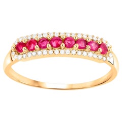 Ruby Ring With Diamonds 14K Yellow Gold