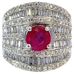 Bague rubis et diamants