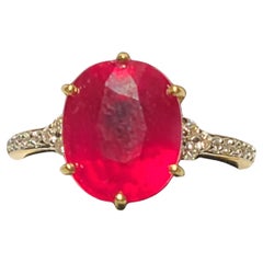 Ruby Ring with Lab Created Stone