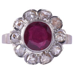 Ruby & Rose Cut Diamond Ring