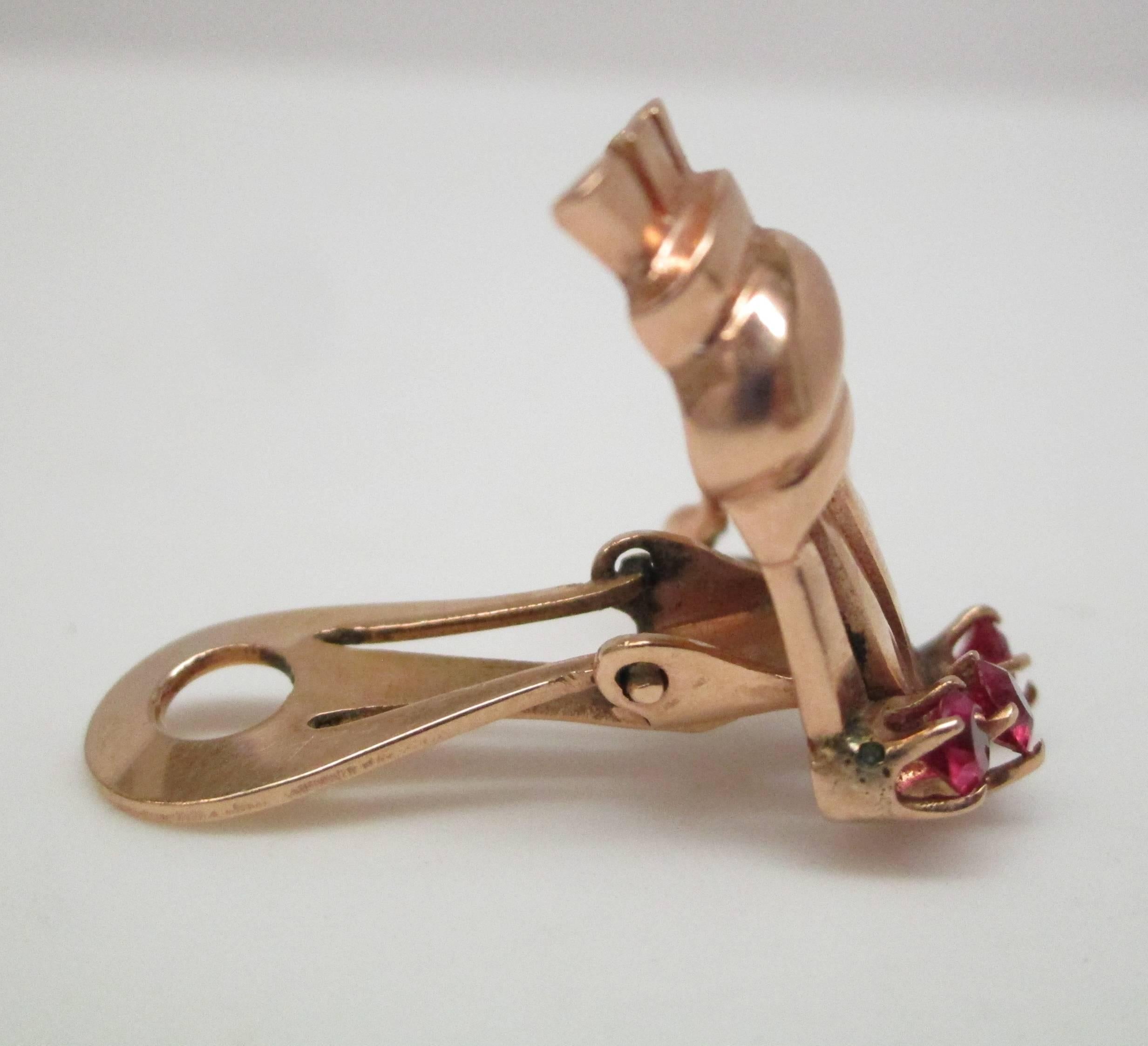 Ruby Rose Gold Earrings 1