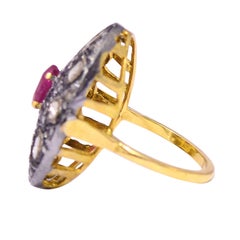 Ruby Rosecut Diamond Cocktail Ring
