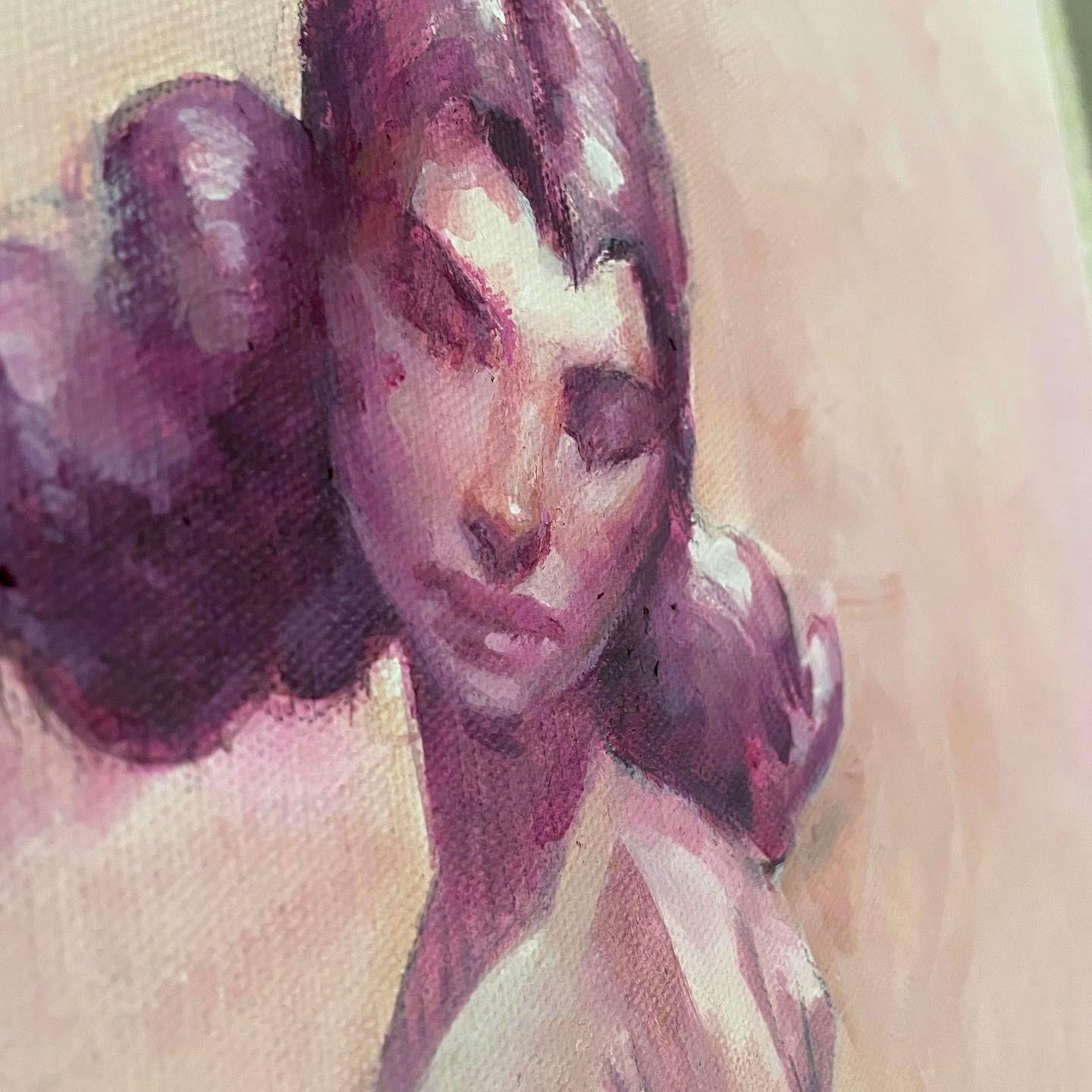 „Figur in Rosa“ Originalgemälde von Ruby Roth – Aktkunst im Angebot 1