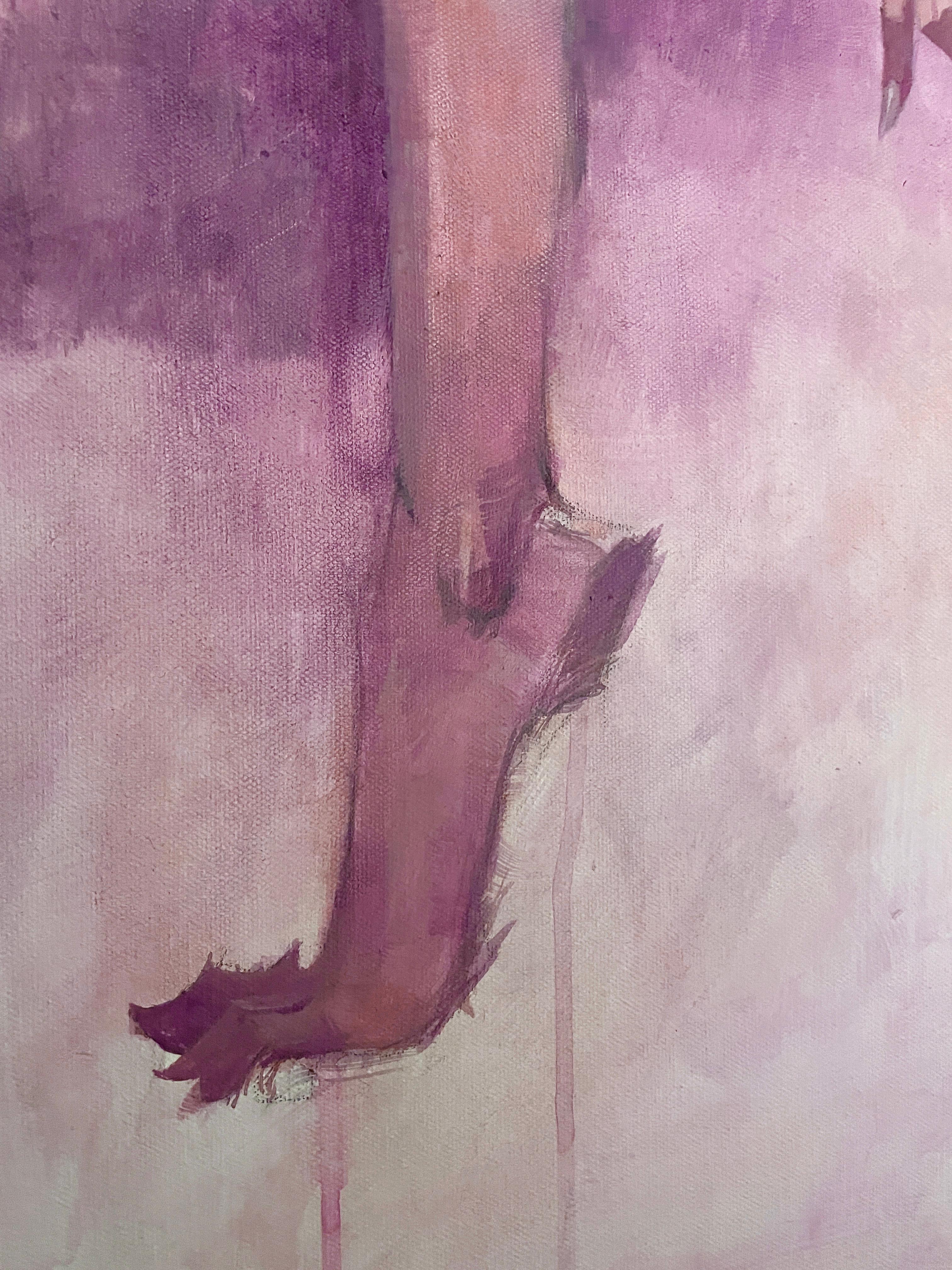 „Figur in Rosa“ Originalgemälde von Ruby Roth – Aktkunst im Angebot 2