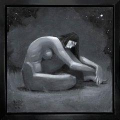 "Minuit dans les Hilles G" Peinture originale de Ruby Roth - Nu monochrome