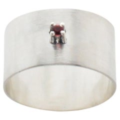 Ruby Round sterling silver Wide Ring