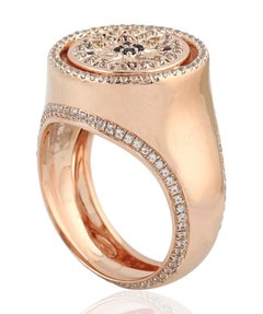 Meghna Jewels Ruby Sapphire 9 Karat Gold Signet Ring