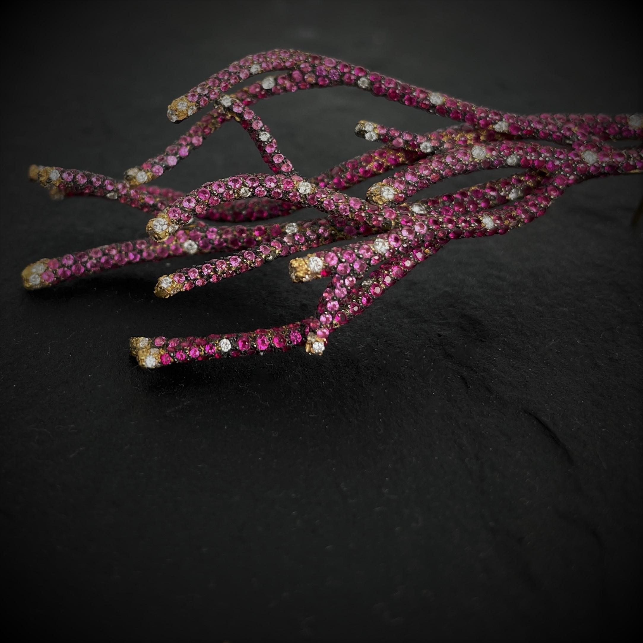 Contemporary Rosior one-off Ruby, Sapphire and Diamond 