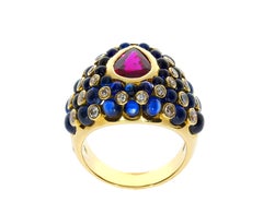 Chatila Ruby Sapphire and Diamond Ring