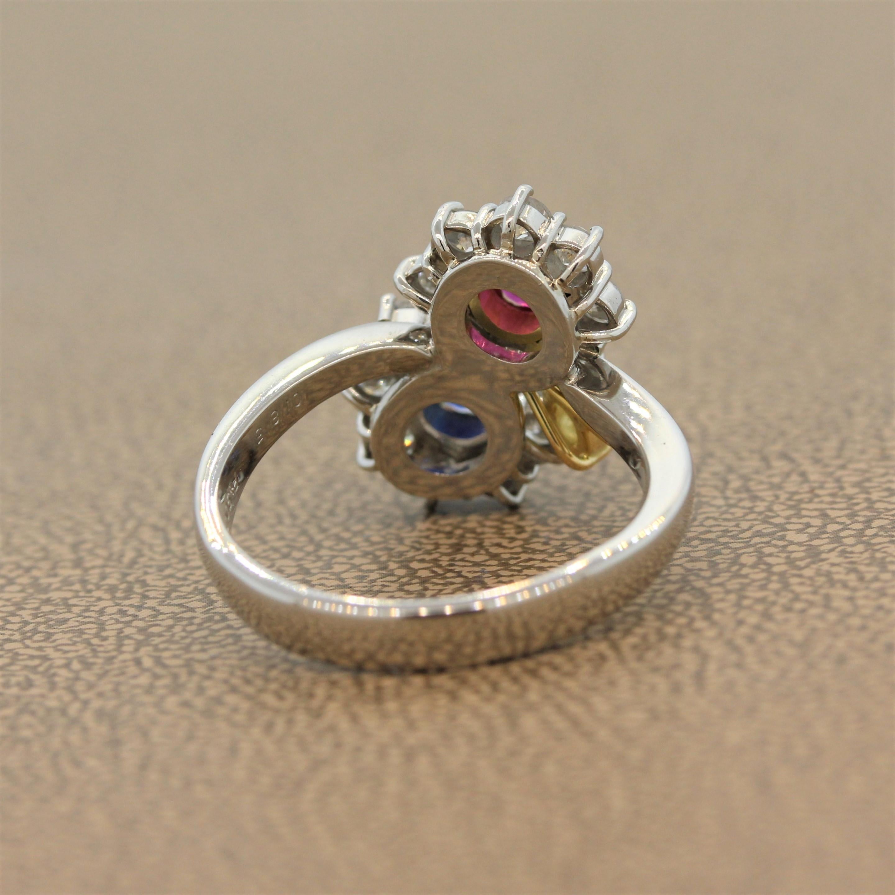 ruby flower ring gold