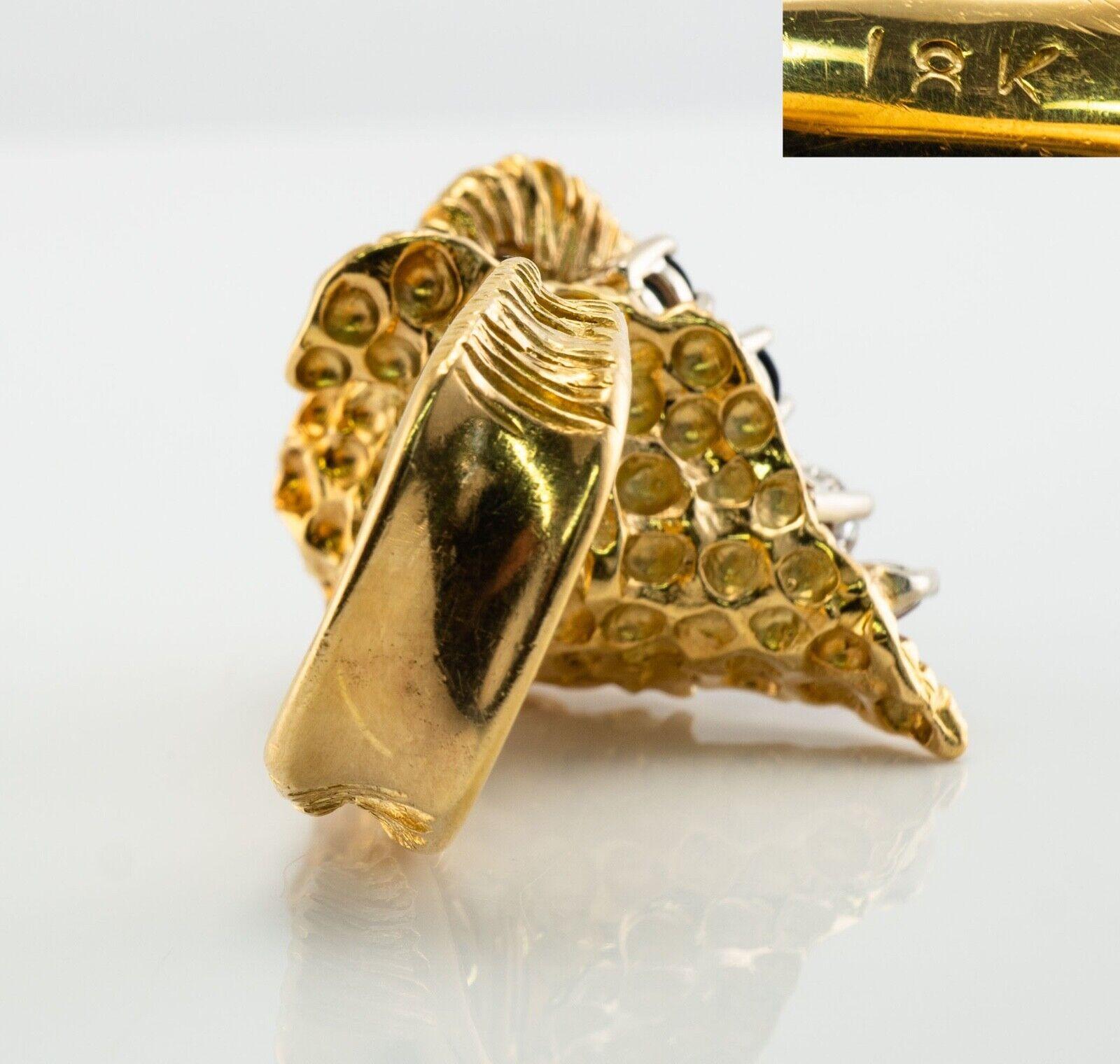 18 Karat Gold Vintage Cocktail-Statement-Ring mit Rubin, Saphir und Diamant im Angebot 1