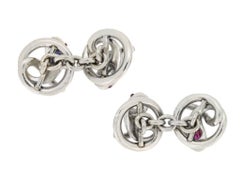 Ruby, Sapphire and Diamond Snake Cufflinks