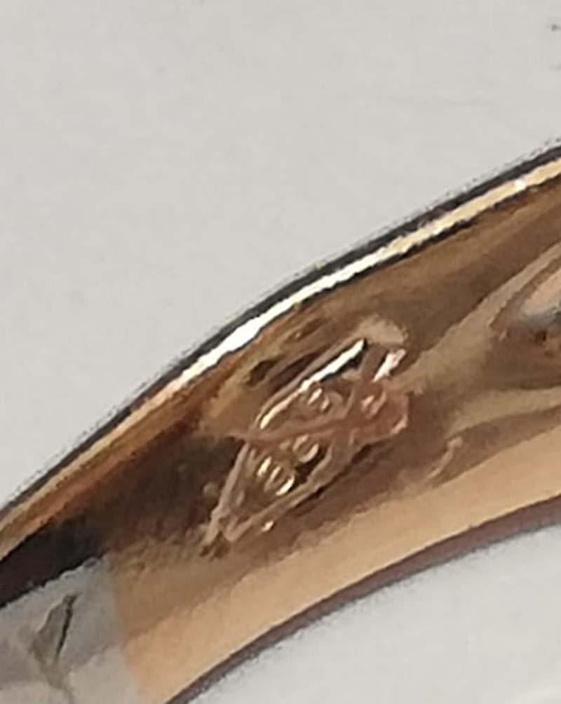 Women's Ruby, Sapphire, Diamonds, 14 Karat Rose Gold and White Gold Snake Ring.
