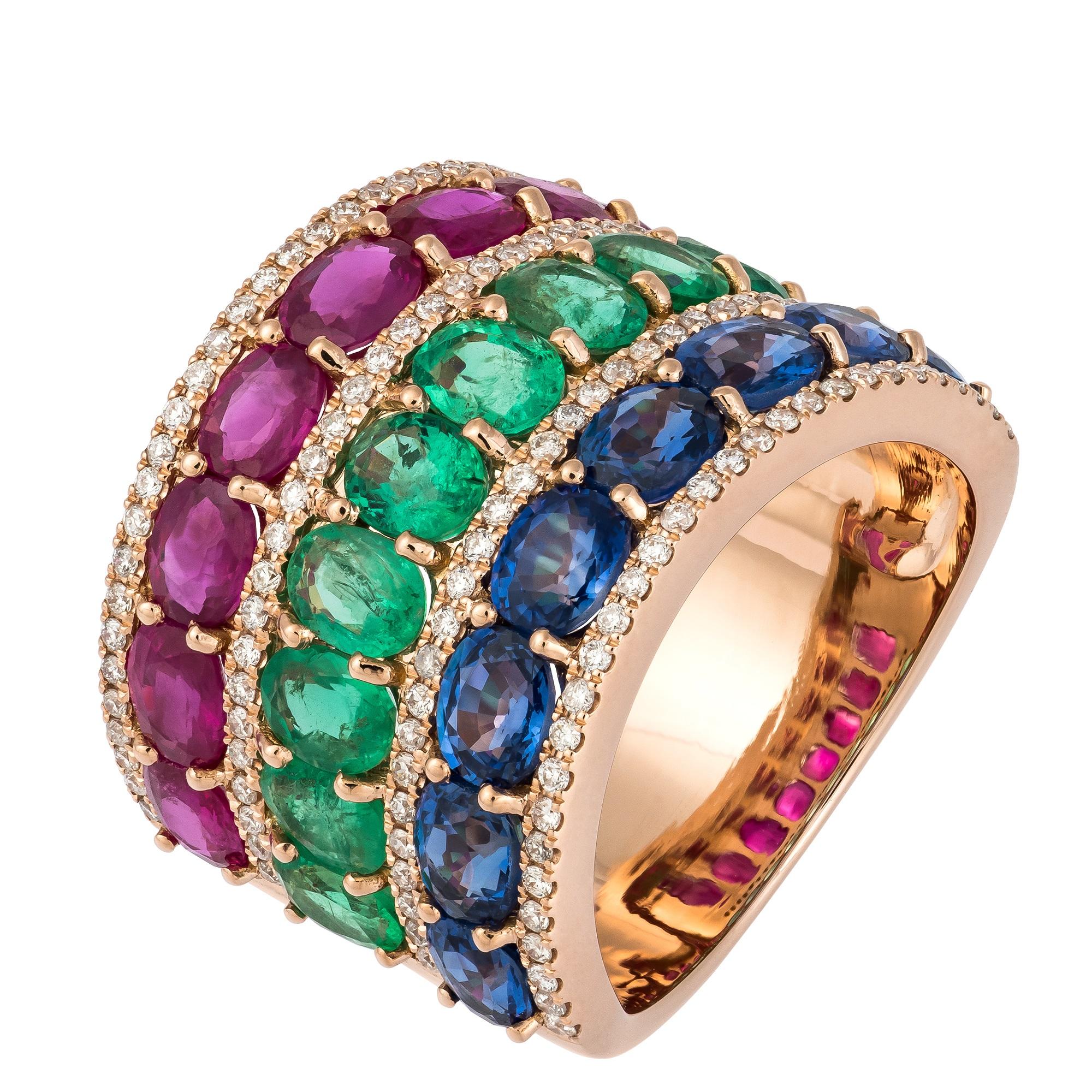 emerald ruby sapphire ring