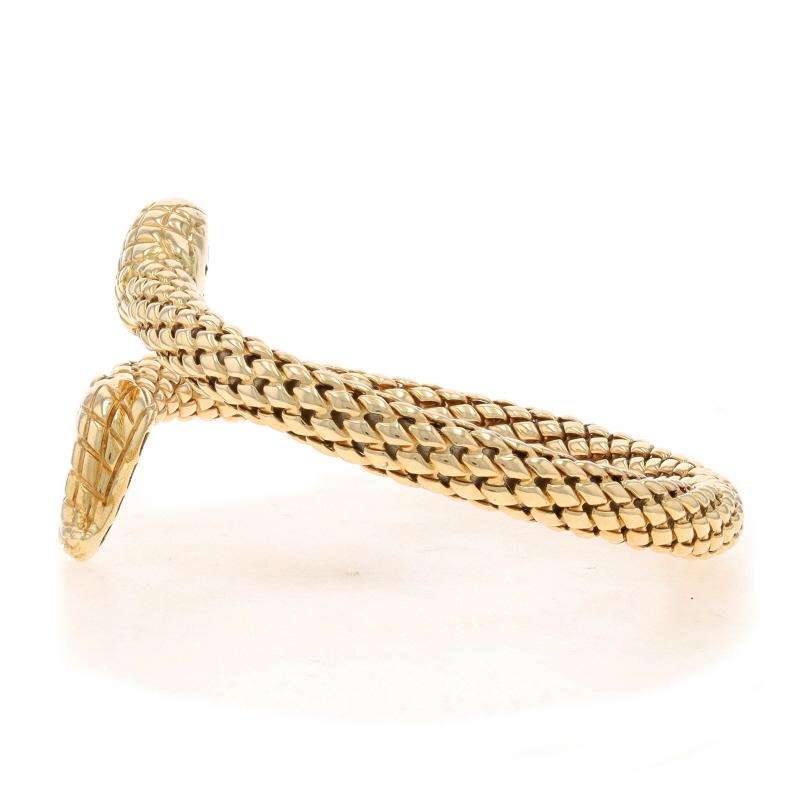 Round Cut Ruby Snake Bypass Bangle Bracelet 6 3/4