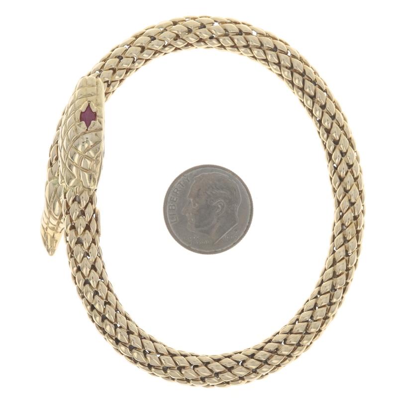 Women's Ruby Snake Bypass Bangle Bracelet 6 3/4