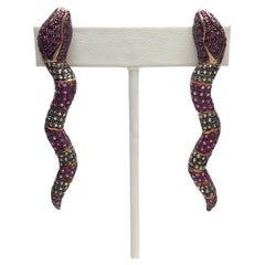 Ruby Snake Earrings