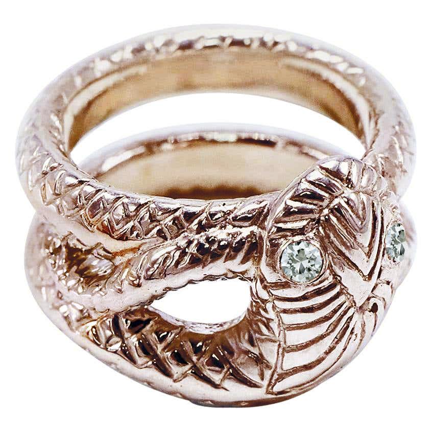 Victorian Style Cocktail Ring Ruby Eyes Snake Ring Bronze J Dauphin

J DAUPHIN 