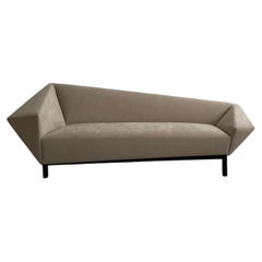 Ruby Sofa, Upholstered in Satin Micro-Suede with Oak Base, Made in Chicago