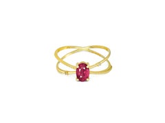 Ruby Spiral Ring, Oval Ruby Ring, Ruby Gold Ring, 14k Gold Ring with Ruby
