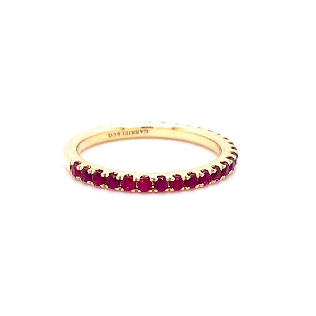 For Sale:  Ruby Stackable July Birthstone Band 14K Gold 2mm Ring Wedding Stack LR50889 6