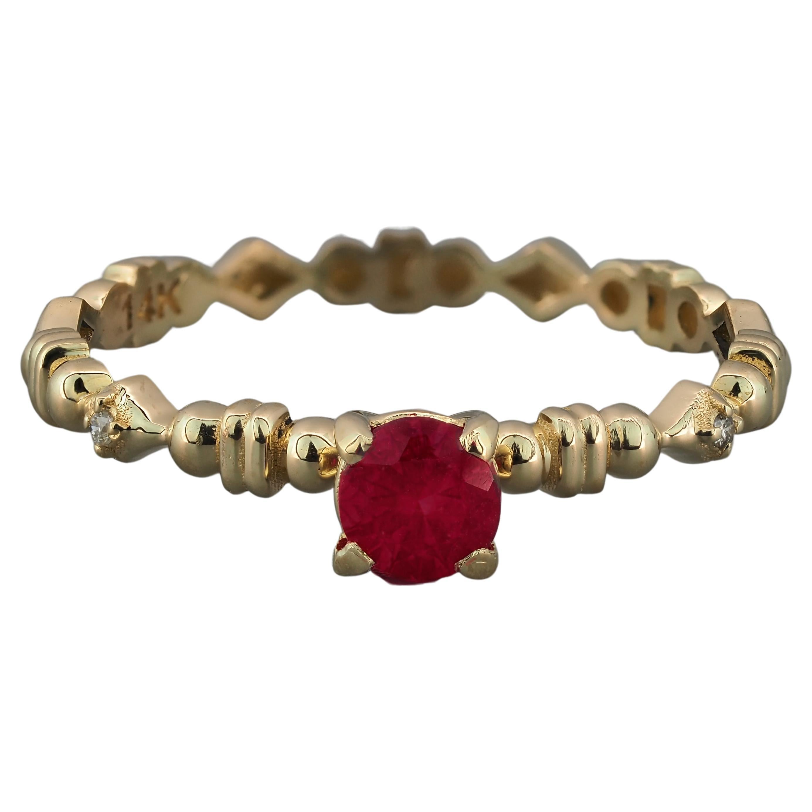 Ruby stackable ring.  For Sale