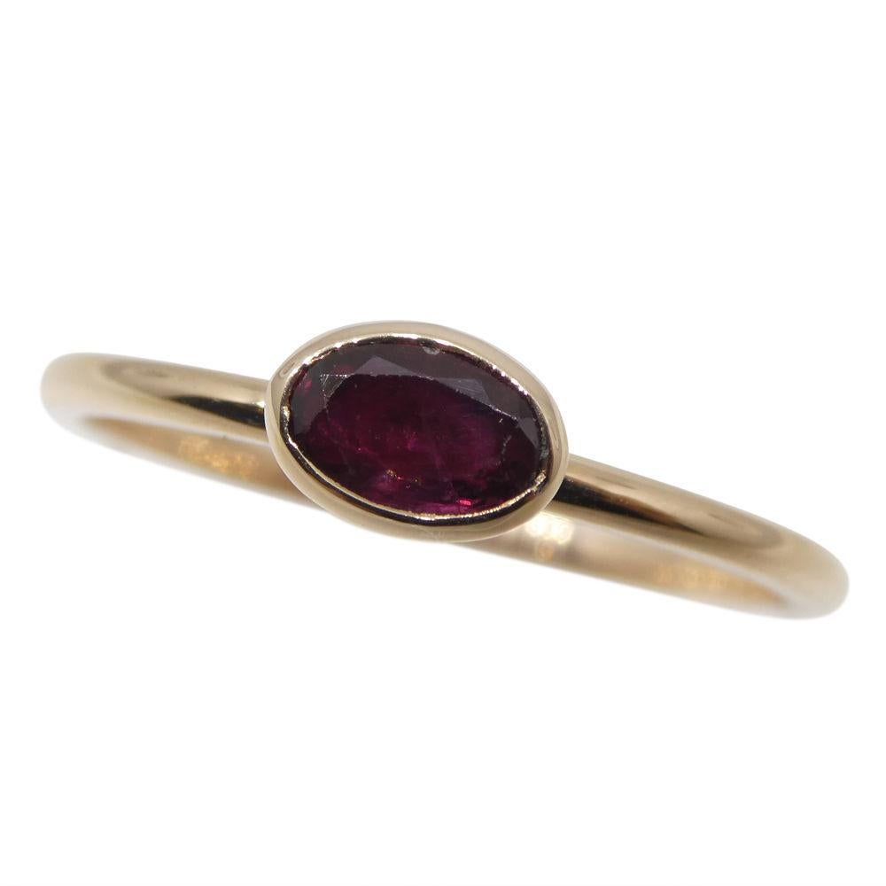 Anillo apilador de rubíes engastado en oro rosa/rosa de 10 quilates Corte rosa en venta