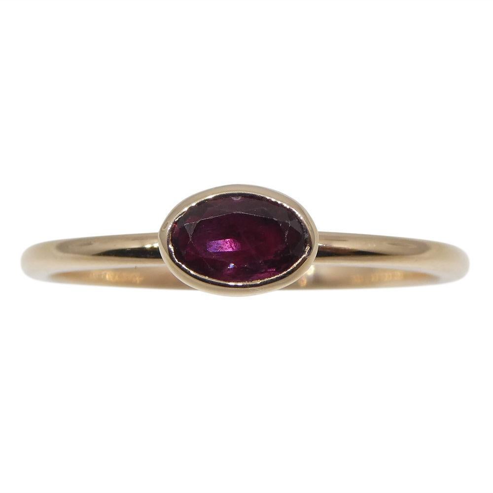 Anillo apilador de rubíes engastado en oro rosa/rosa de 10 quilates en venta 1