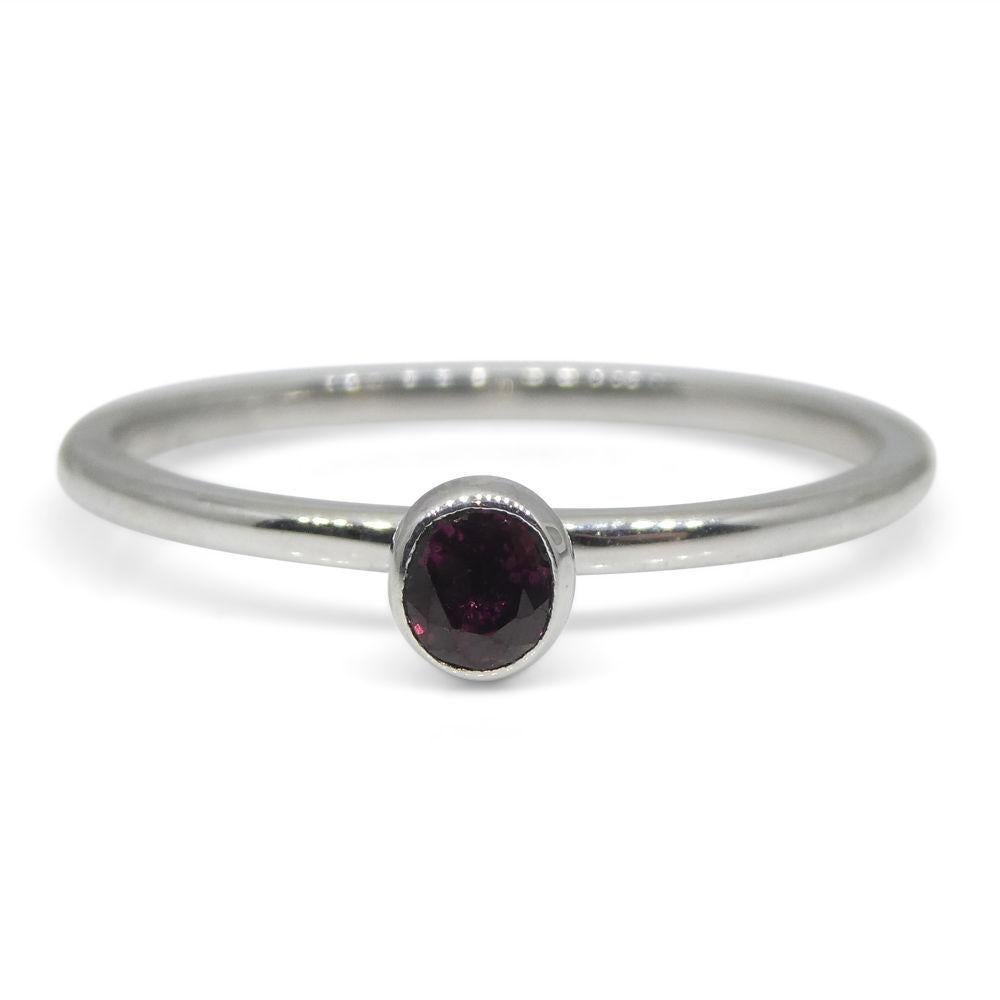 Contemporary Ruby Stacker Ring set in 10kt White Gold For Sale