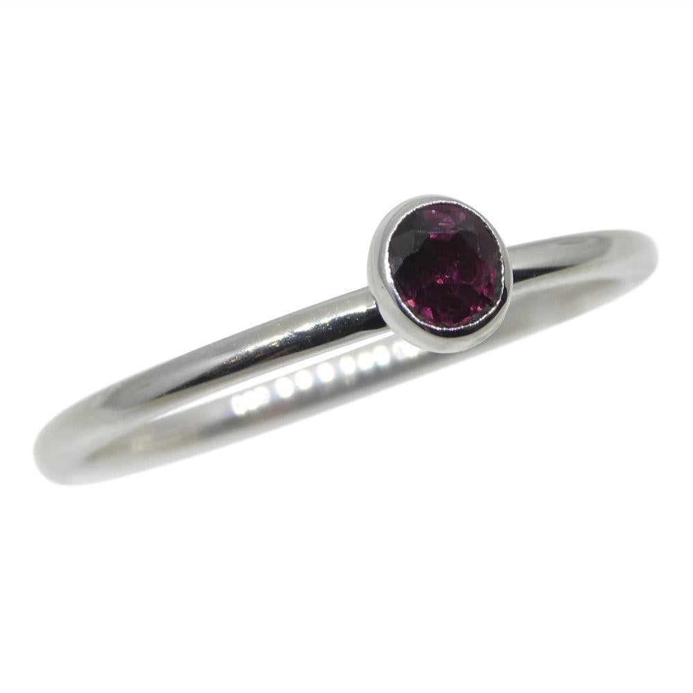 Ruby Stacker Ring set in 10kt White Gold In New Condition For Sale In Toronto, Ontario