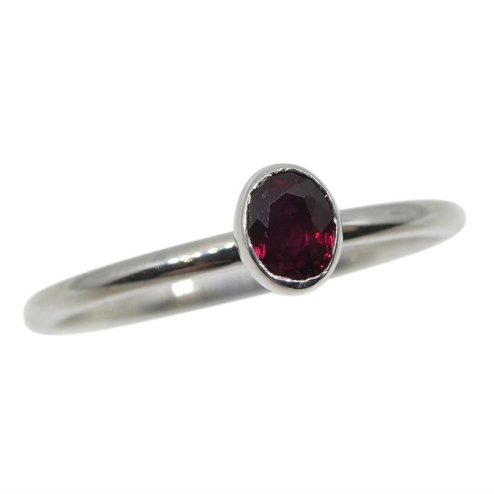 Ruby Stacker Ring set in 10kt White Gold In New Condition For Sale In Toronto, Ontario