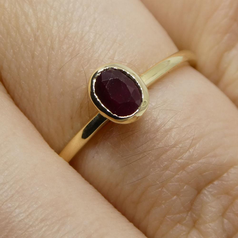 
We have for you this stunning Ruby stacker ring made in 10kt Yellow gold.


This ring is made here in Canada to exacting standards and is sure to turn heads and get your friends asking 'where did you get that?', be sure to tell them you got it at