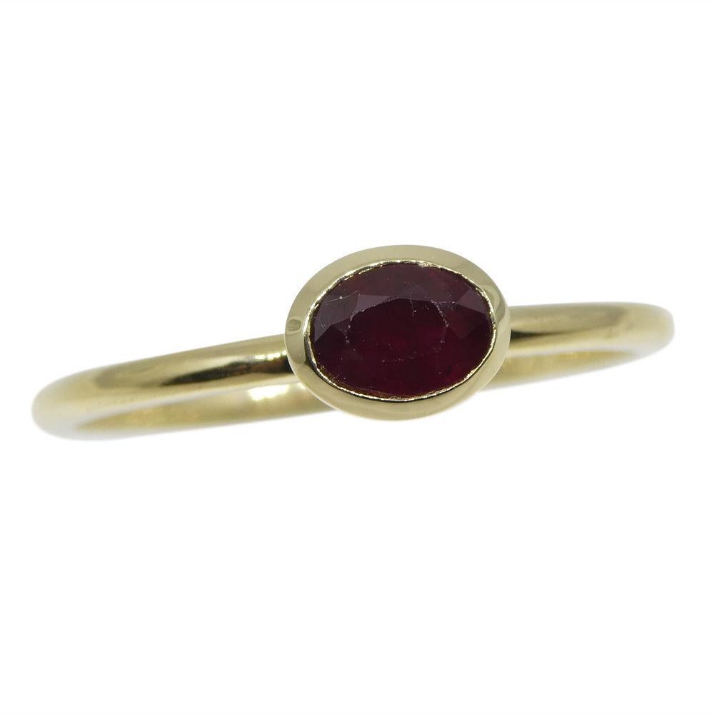 Ruby Stacker Ring set in 10kt Yellow Gold In New Condition For Sale In Toronto, Ontario