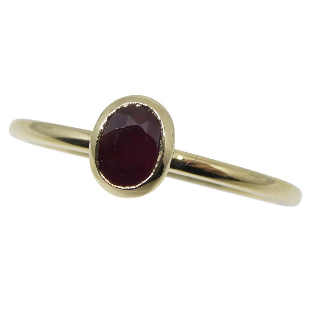 Ruby Stacker Ring set in 10kt Yellow Gold In New Condition For Sale In Toronto, Ontario