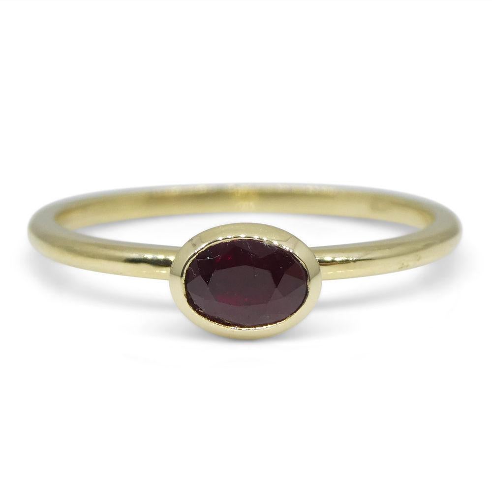 Ruby Stacker Ring set in 10kt Yellow Gold For Sale 1