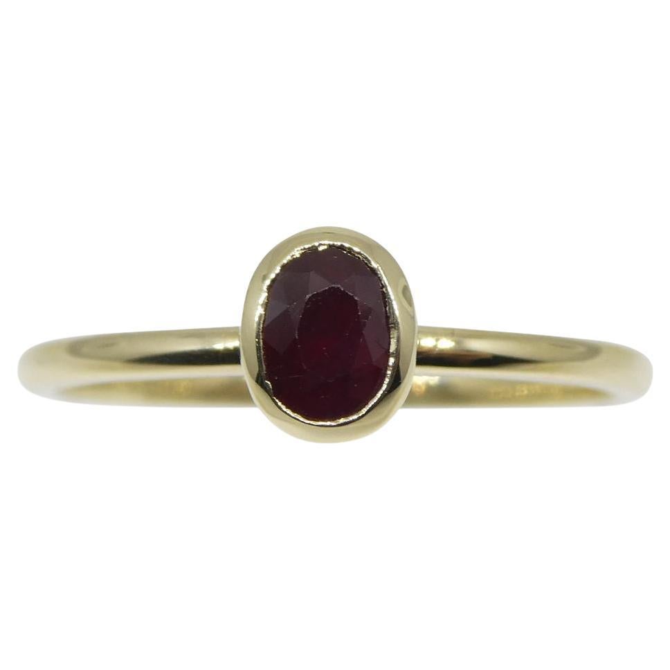 Ruby Stacker Ring set in 10kt Yellow Gold For Sale