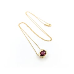 Ruby Station Necklace in 14k Yellow Gold